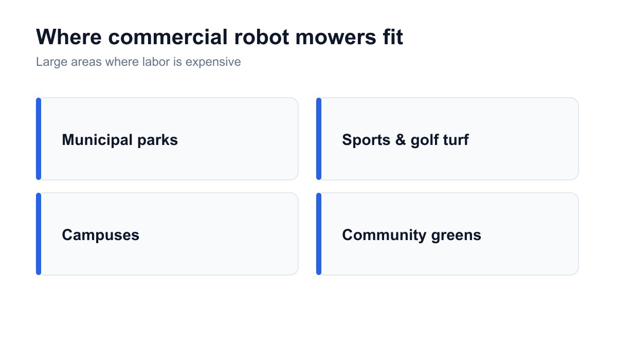 Where commercial robot mowers pay off
